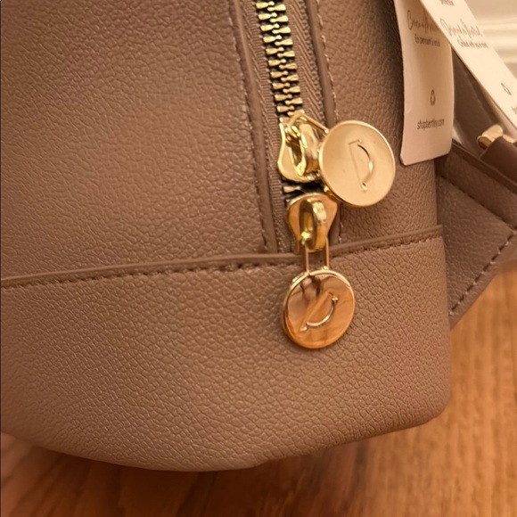 NEW Riona Mia Mini Light Brown Tan Vegan Pebbled Leather Backpack Purse - Picture 8 of 10